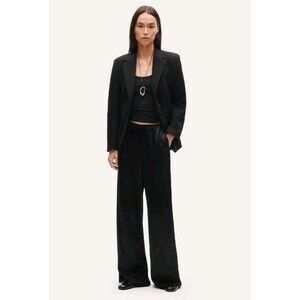 J.Crew Tall Cosmo Pant Luster Charmeuse Black Wide Leg CN716 $158 Size XLT NWT